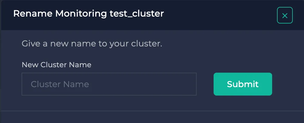 Renaming a cluster