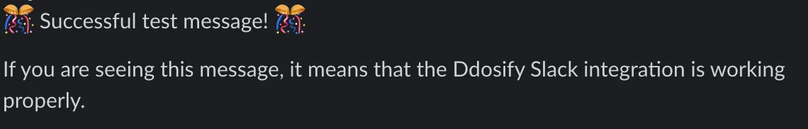 Example Slack test message